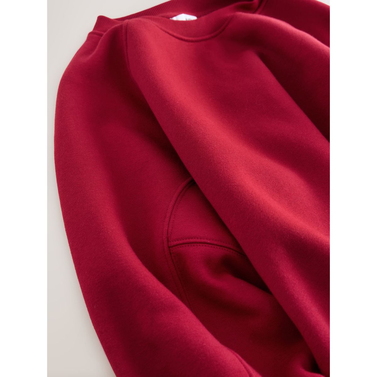 Sweat ras du cou rayé en tissu épais rouge cerise, NEXT