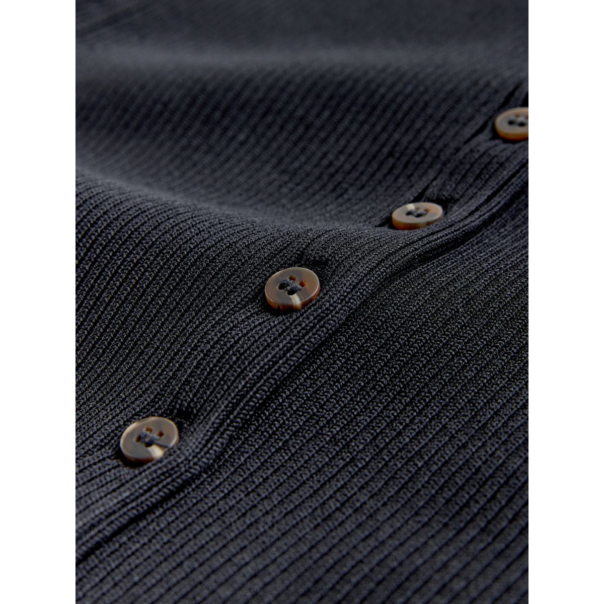 Cardigan côtelé à manches bouffantes noir, NEXT