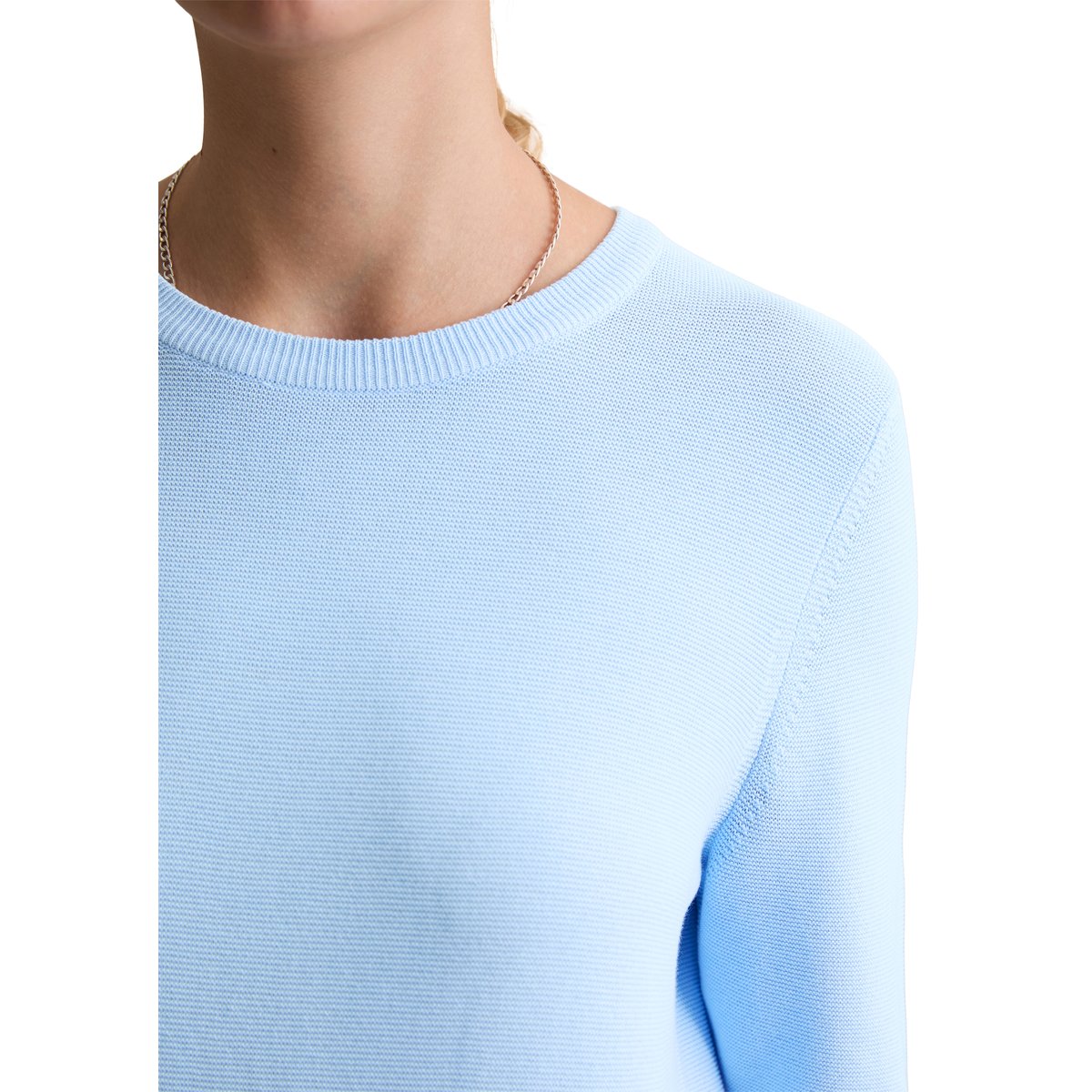 Pull-over regular en pur coton organique bleu clair, MARC O’POLO DENIM