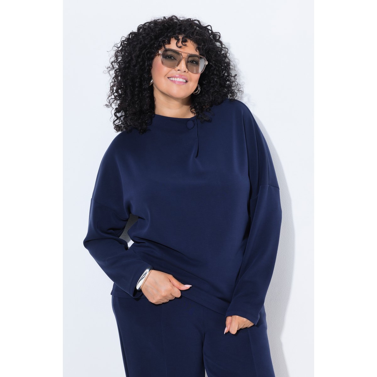 Sweat-shirt oversize marine, ULLA POPKEN