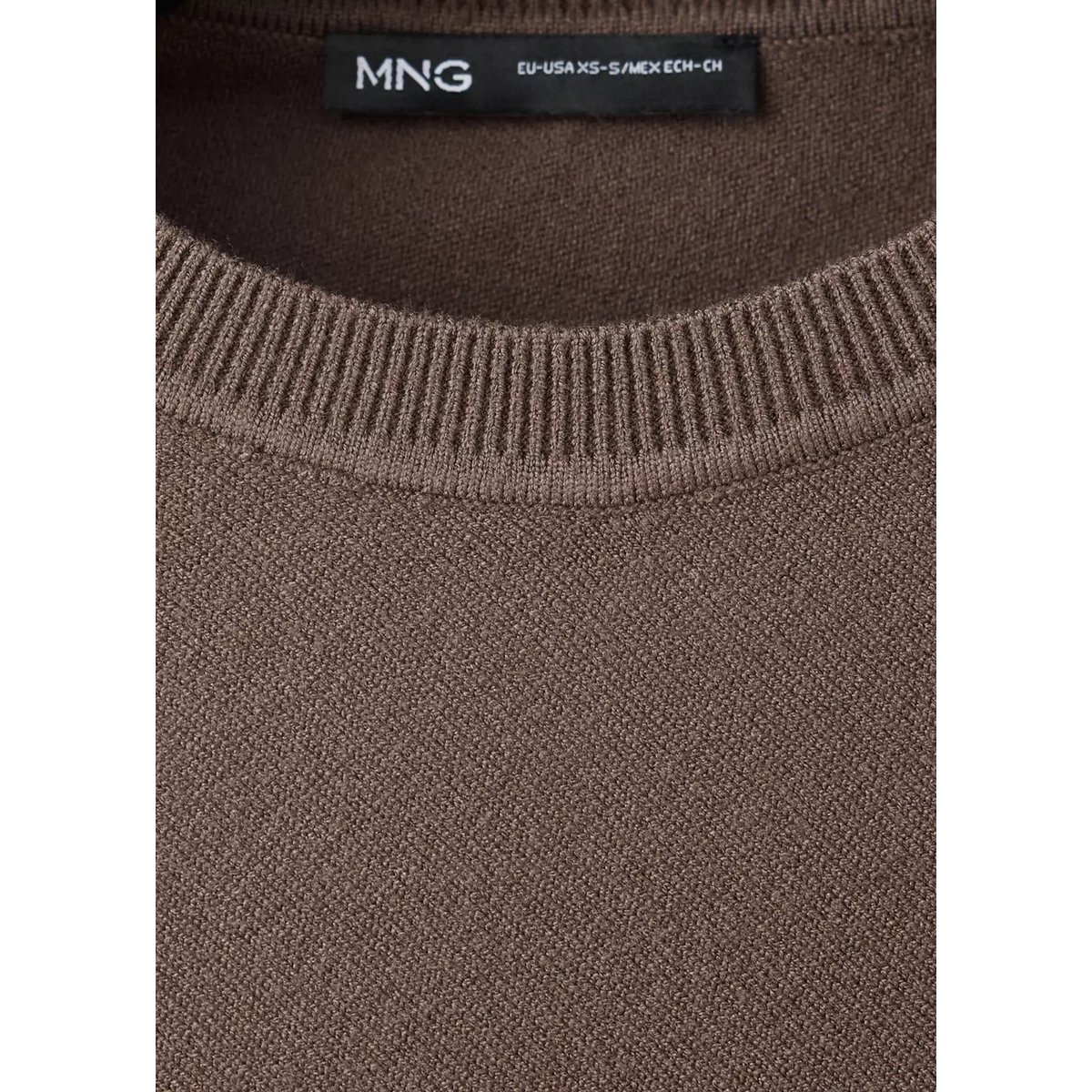 Pull-over base asymétrique chocolat, MANGO