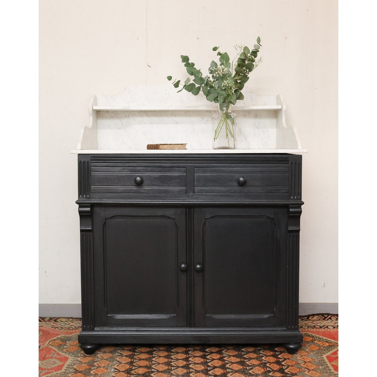 Buffet noir en bois et marbre Gilbert N°878 - Bon état noir, DEBONGOUT