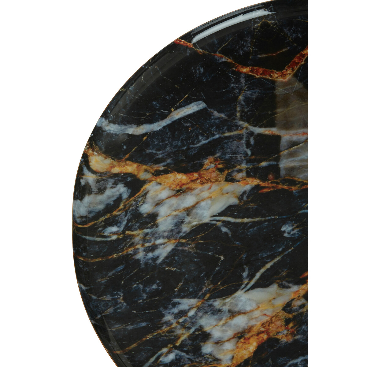 Faux Marble Side Table with Gold Accents multi-coloured, FIFTY FIVE SOUTH