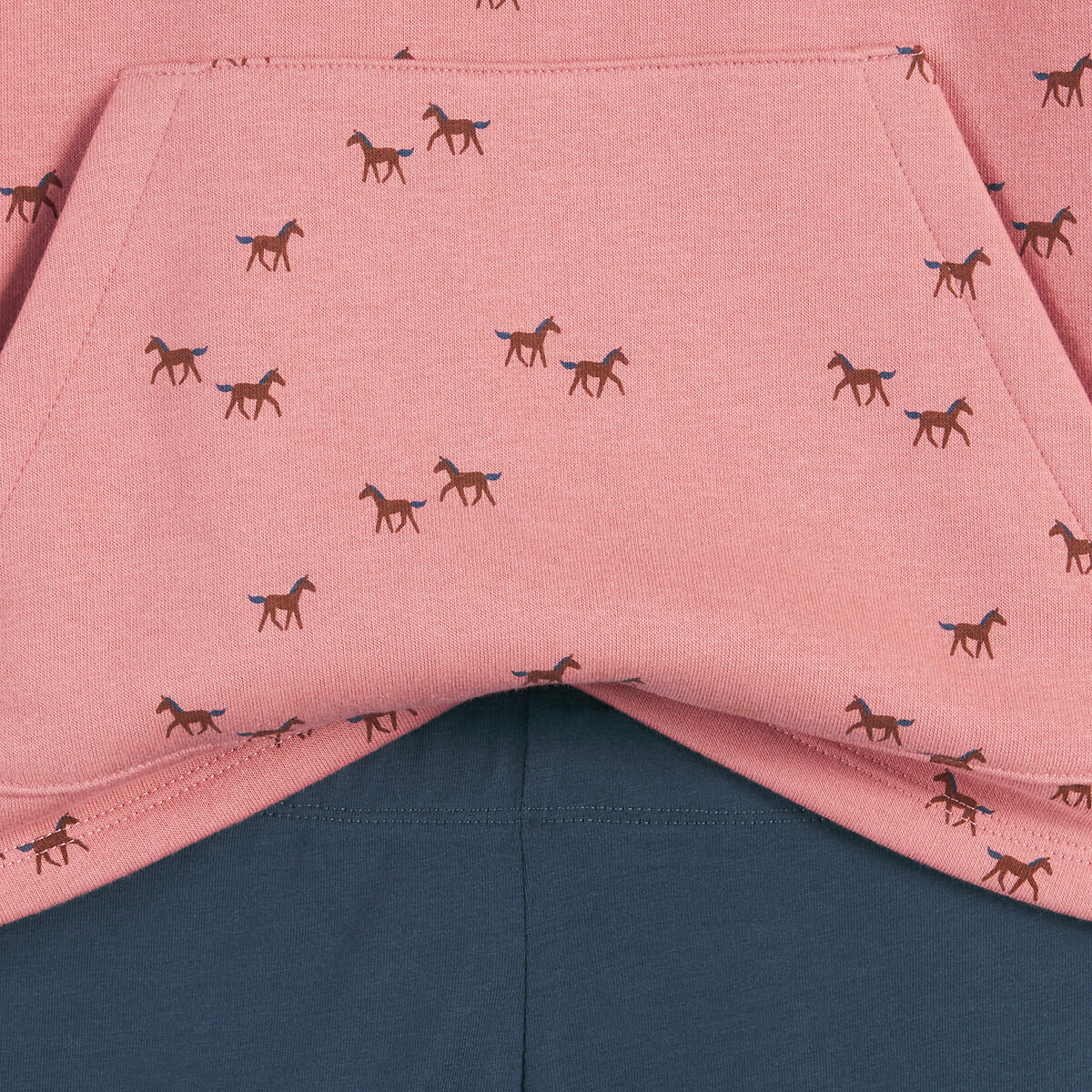 Pack of 2 Pyjamas in Horse Print pink + navy, LA REDOUTE COLLECTIONS