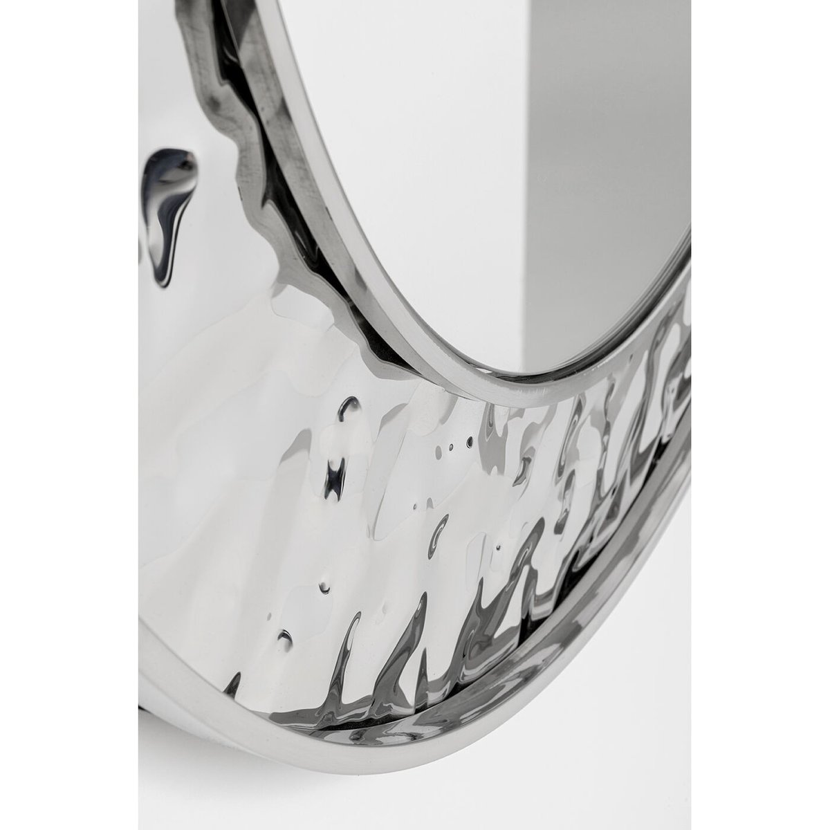 Miroir rond en acier texturé 100cm, CARINO argent, KARE DESIGN