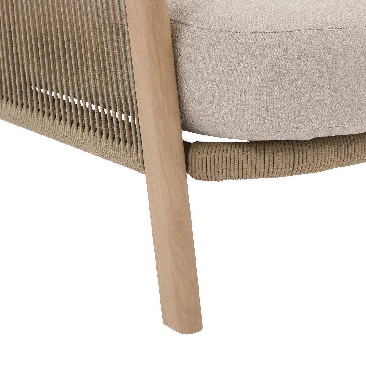 Fauteuil bas de jardin en aluminium et corde tressée NELORA beige, HESPERIDE