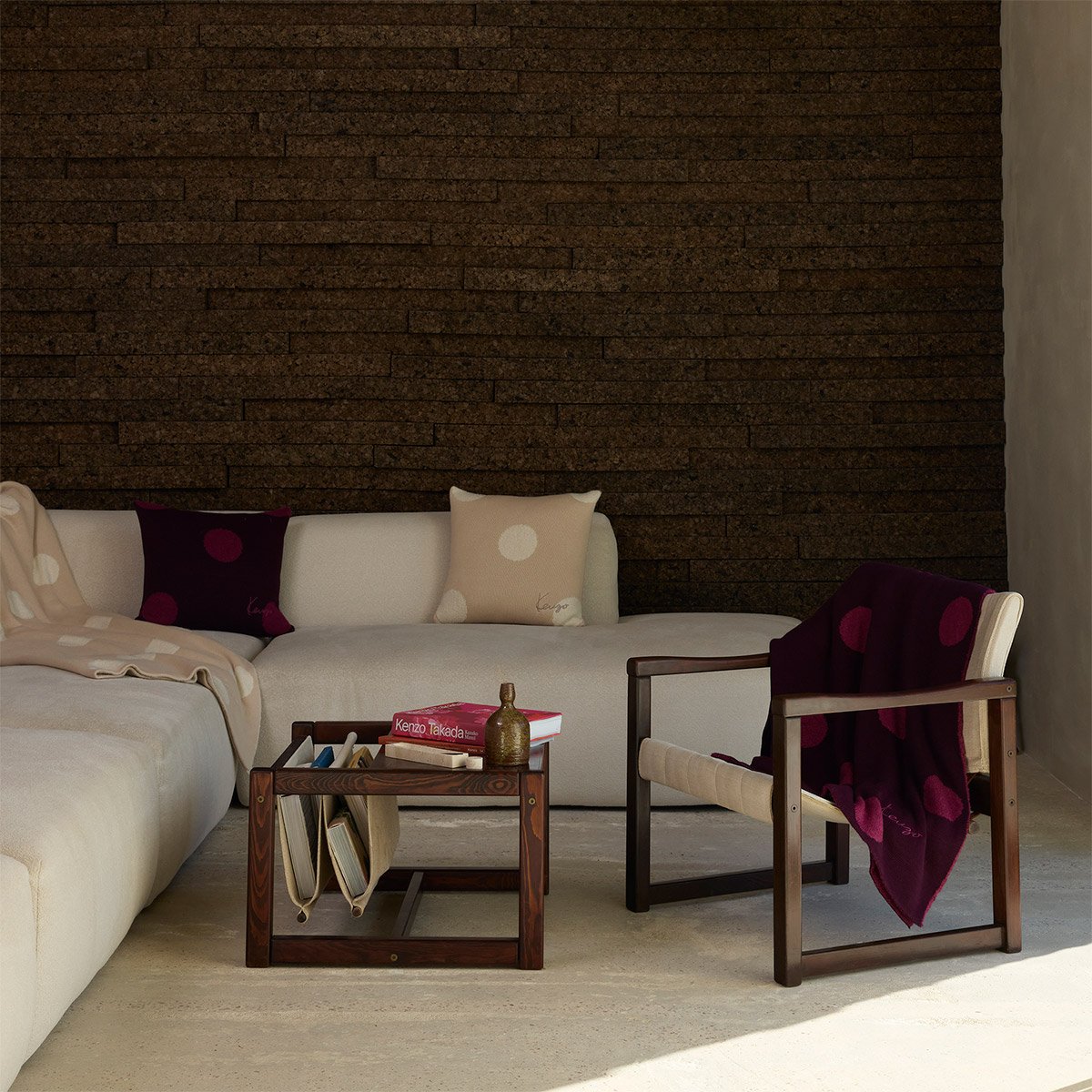 Housse de coussin en maille, K DOT sable, KENZO HOME