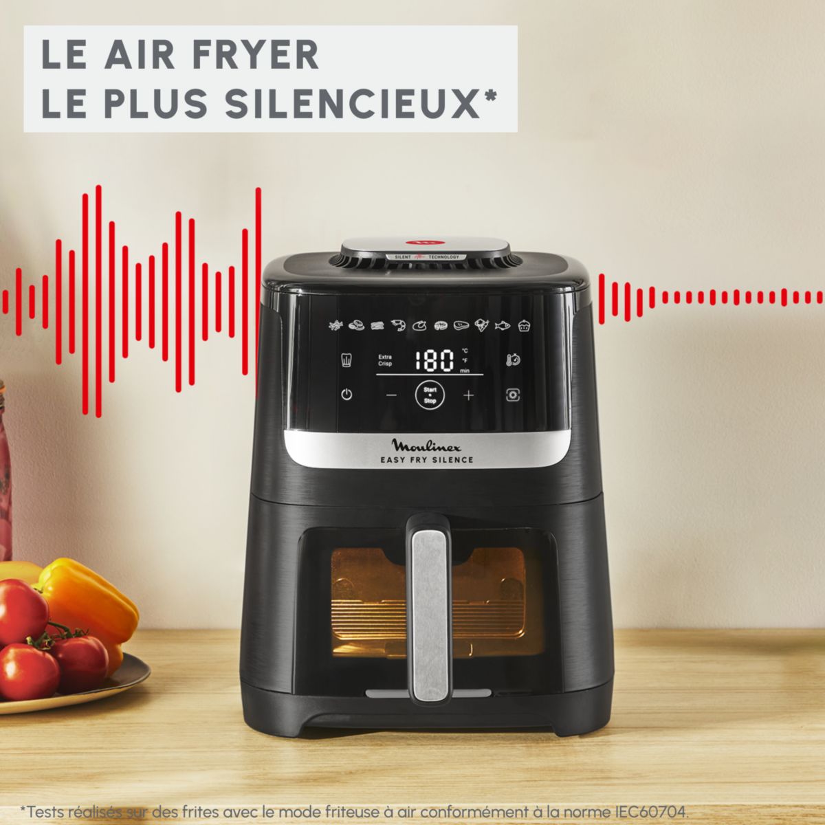 Friteuse sans huile Easy Fry Silence 5L EZ5568F0 couleur unique, MOULINEX