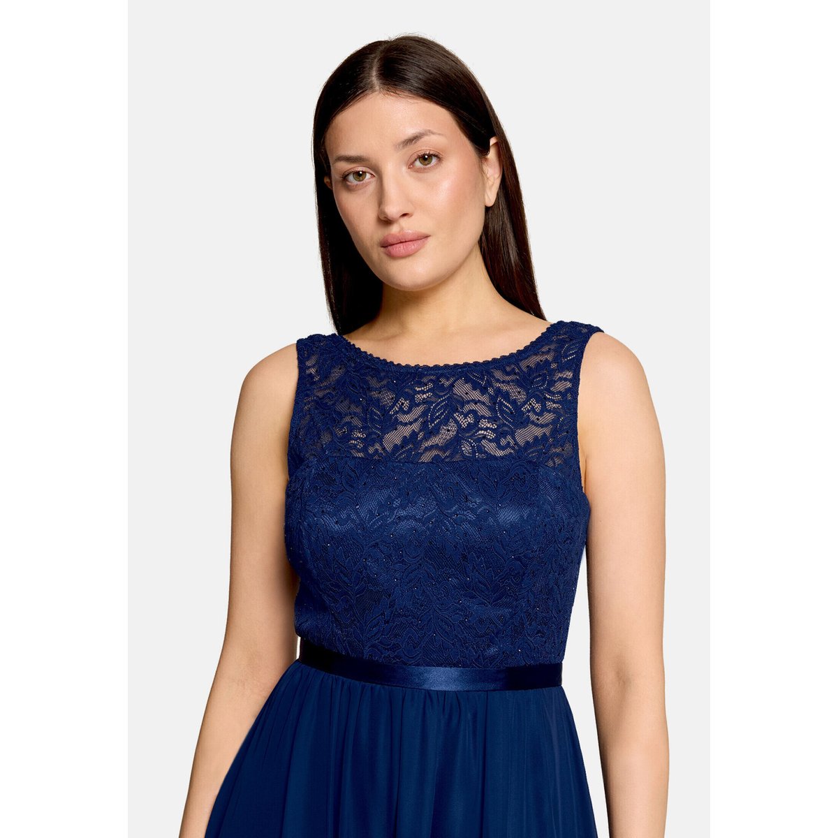 Robe de cocktail en dentelle festival blue, VERA MONT