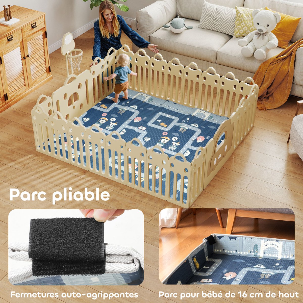 Tapis de jeu pour enfants XPE multicolore multicolore, AIYAPLAY