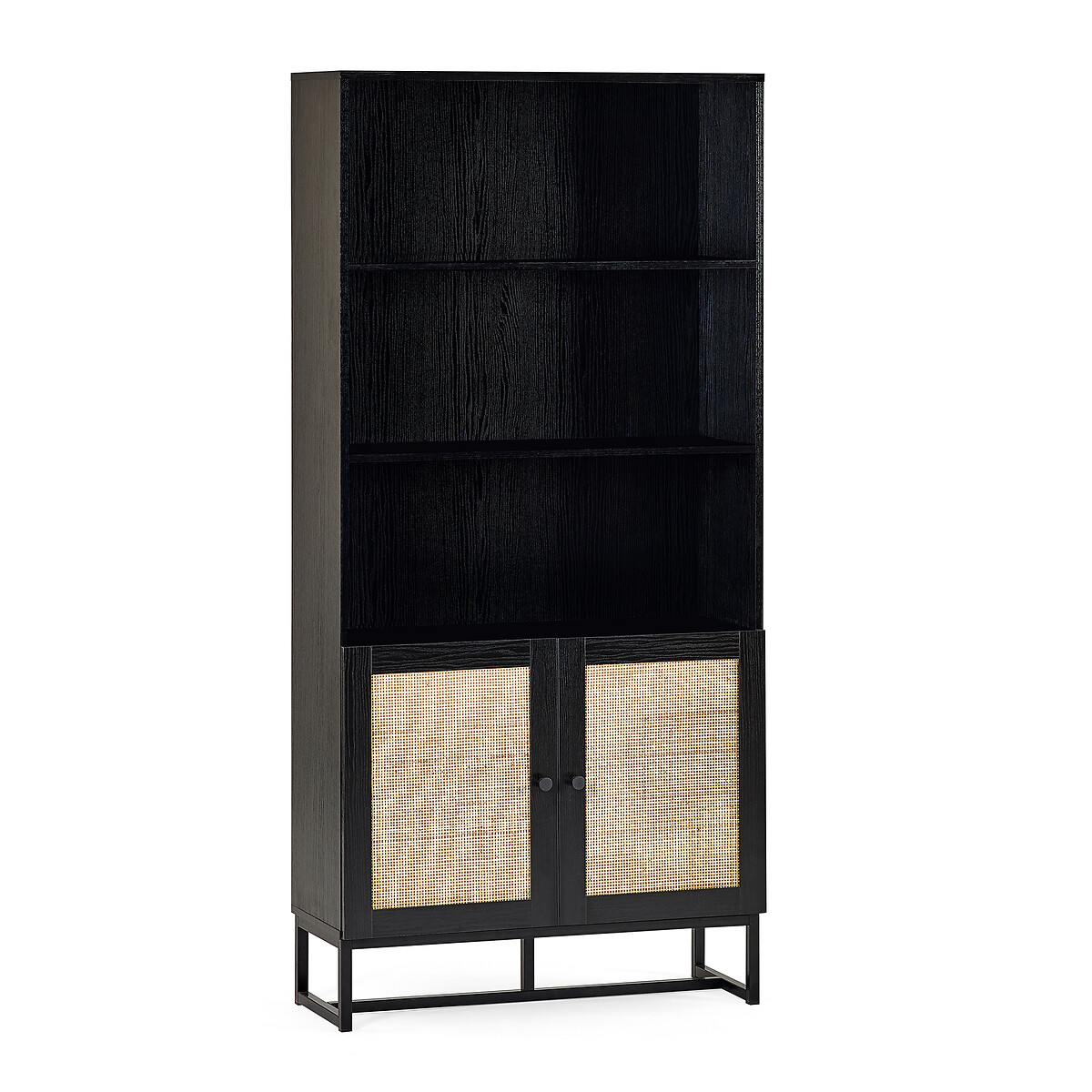 Indiya Tall Rattan Display Unit black, SO'HOME