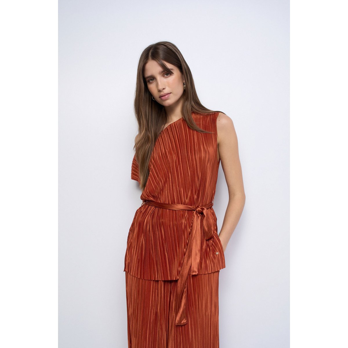 TOP PLISSÉ orange, SALSA JEANS