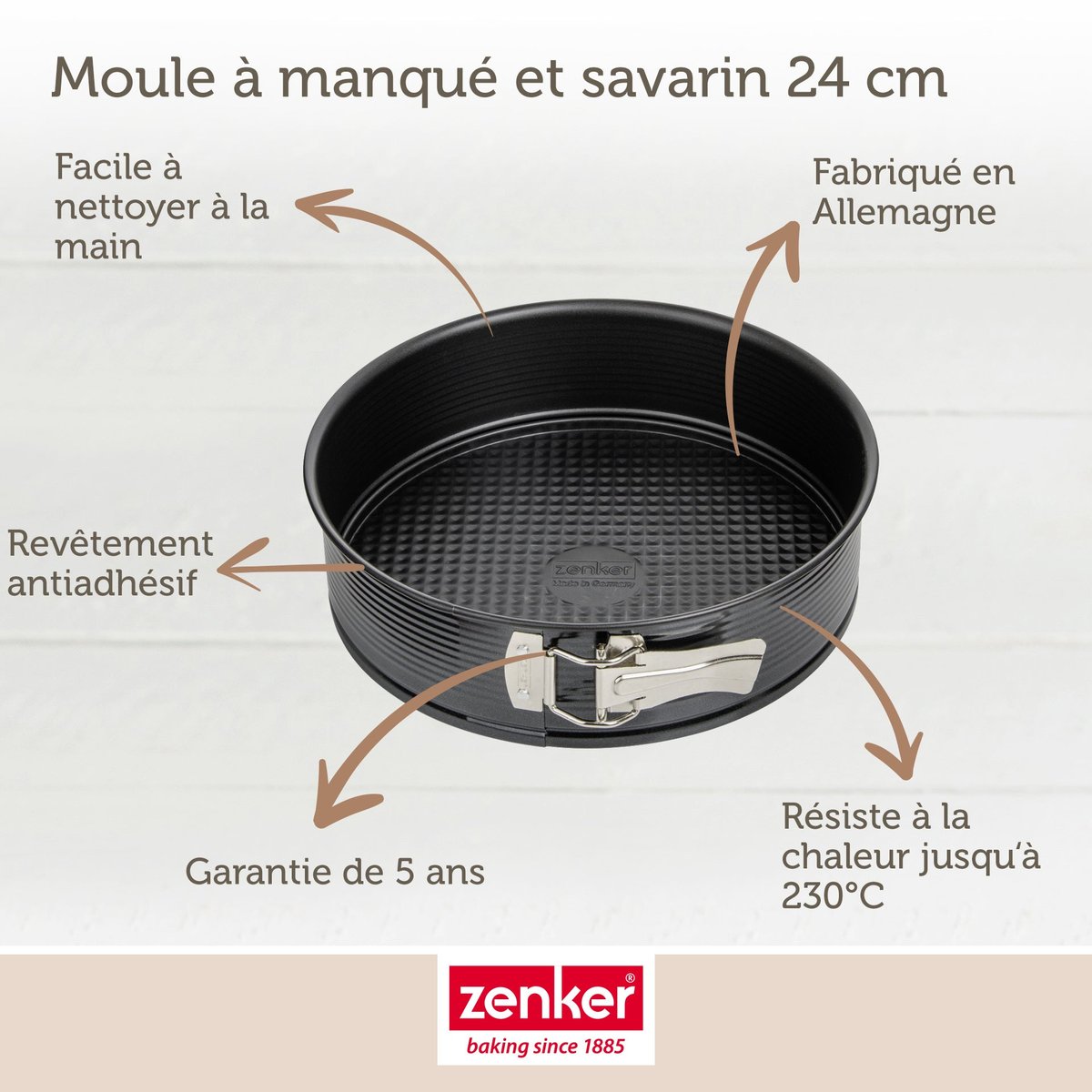 Moule à manqué et savarin BLACK METALLIC noir, ZENKER