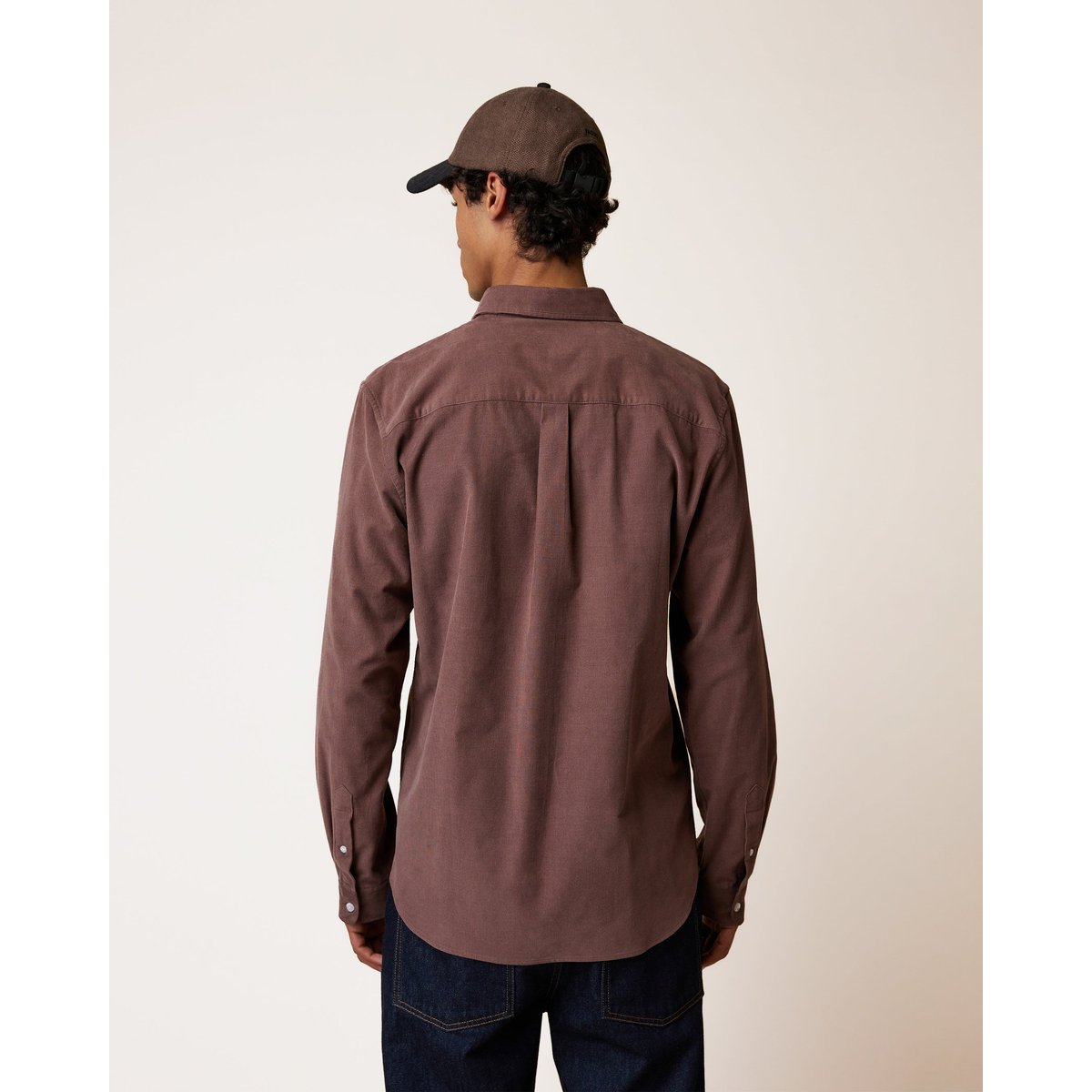 Chemise en velours côtelé violet grisé, FAGUO