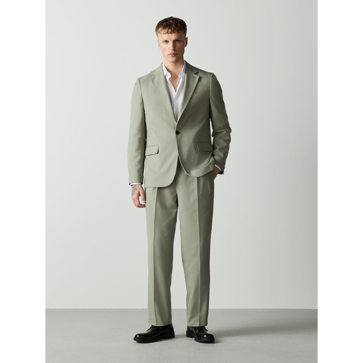 Veste de costume texturée coupe ample vert sauge, NEXT