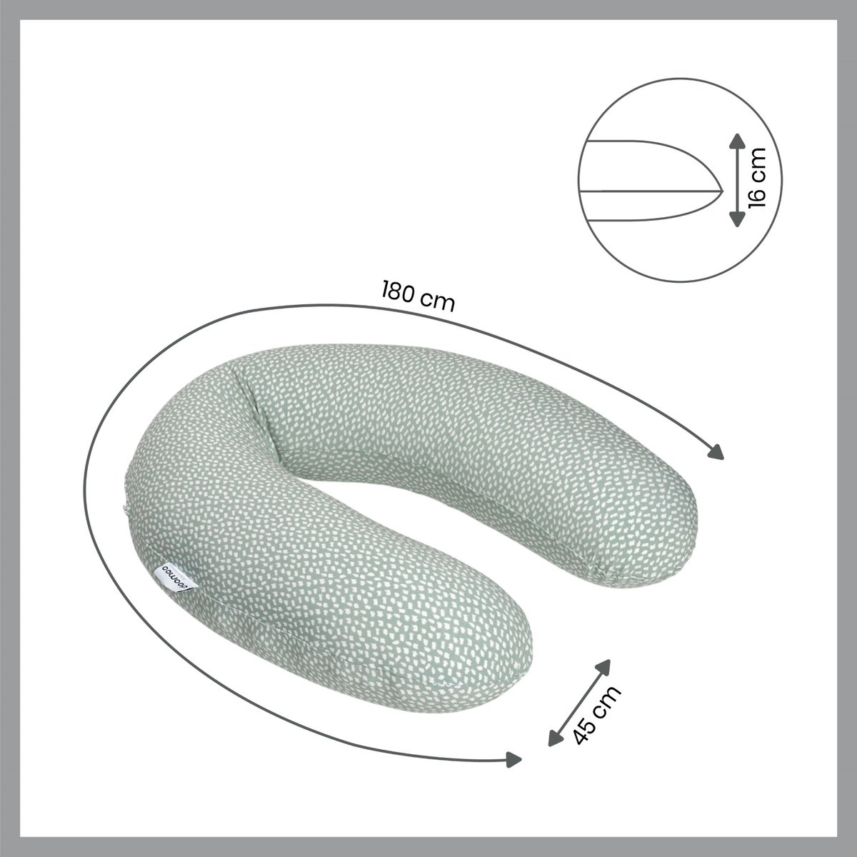 Coussin de grossesse et d'allaitement Buddy vert, BABYMOOV