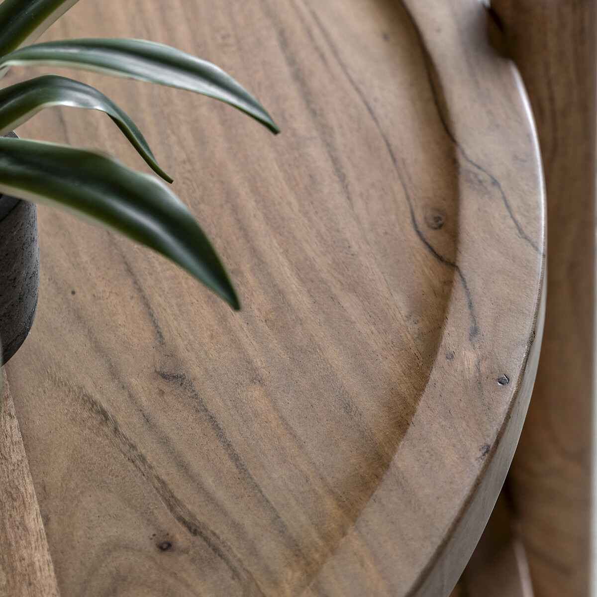 Chico Round Acacia Coffee Table with Rattan Shelf natural, ÉDITÉ