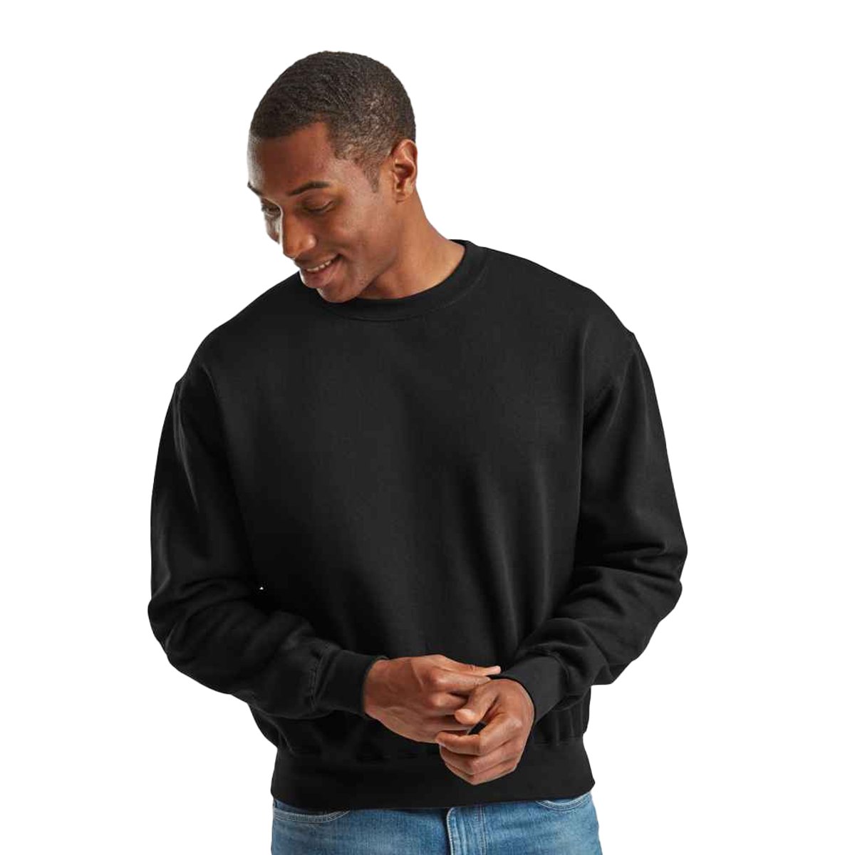 Sweat SUPERCOTTON noir, FRUIT OF THE LOOM