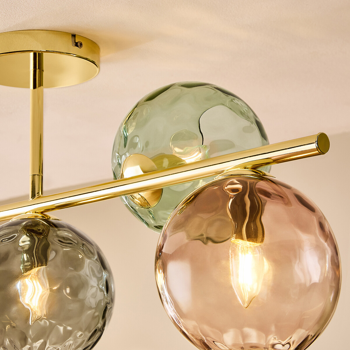 MADE.COM Ilaria 5-Light Swirl Glass Semi-Flush Ceiling Light multi-coloured, MADE