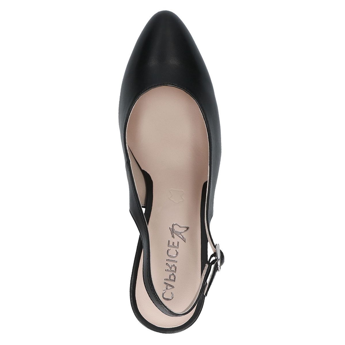 escarpin en cuir noir nappa, CAPRICE