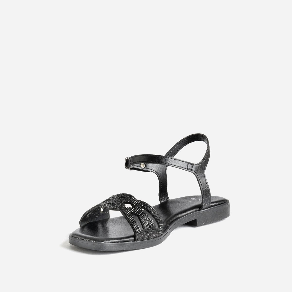 Sandale Plate NOLANA noir, TEXTO