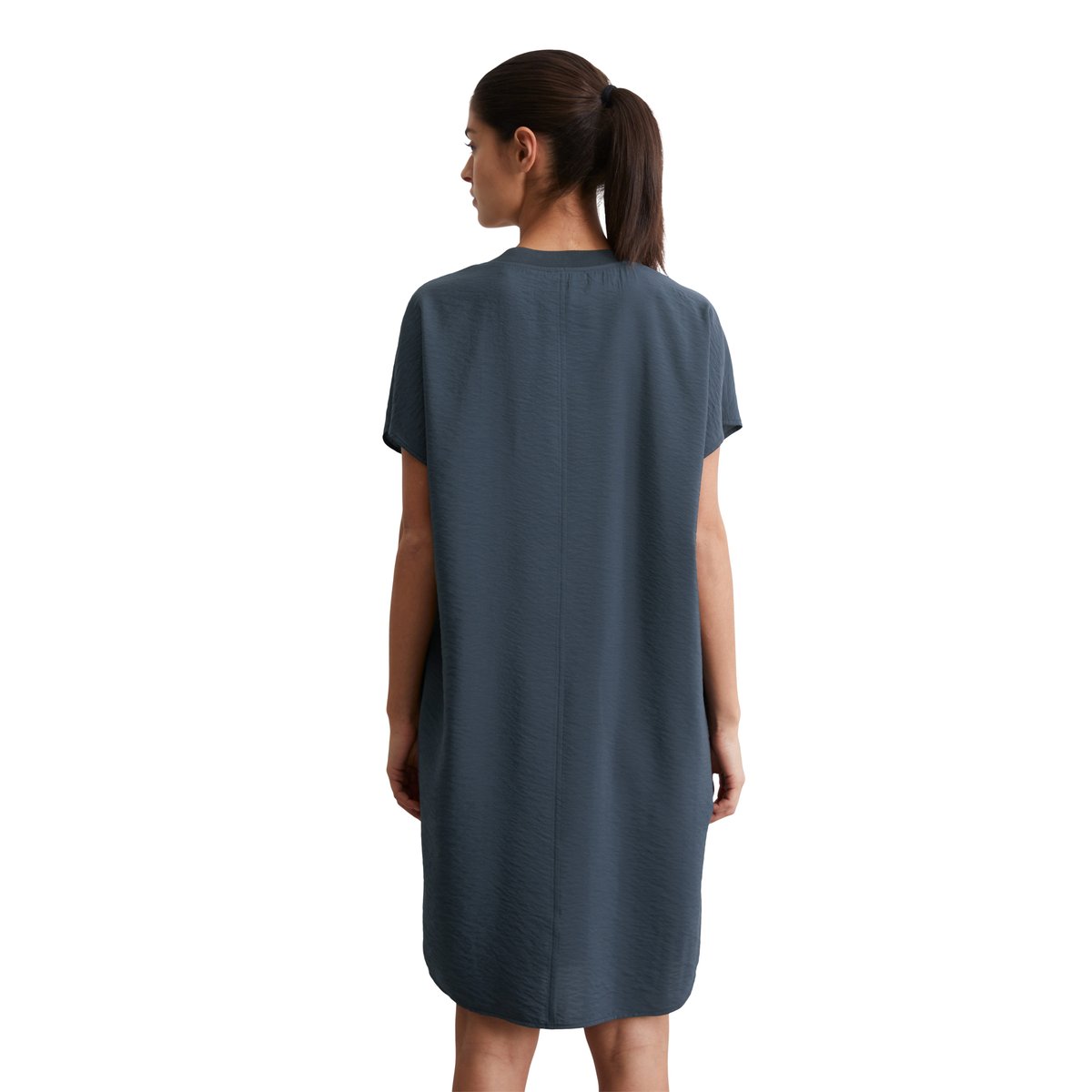 Robe relaxed avec structure crinkle bleu foncé, MARC O'POLO