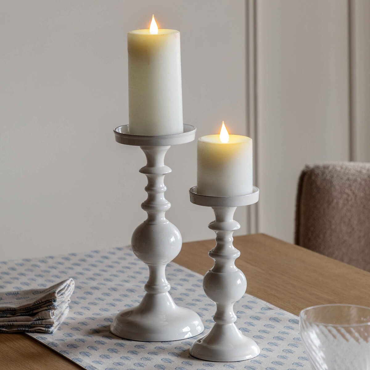 Set Of 2 Arezzo Candlesticks cream, ÉDITÉ