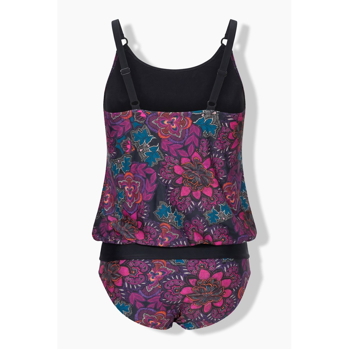 Tankini avec motif, bretelles réglables noir, ULLA POPKEN