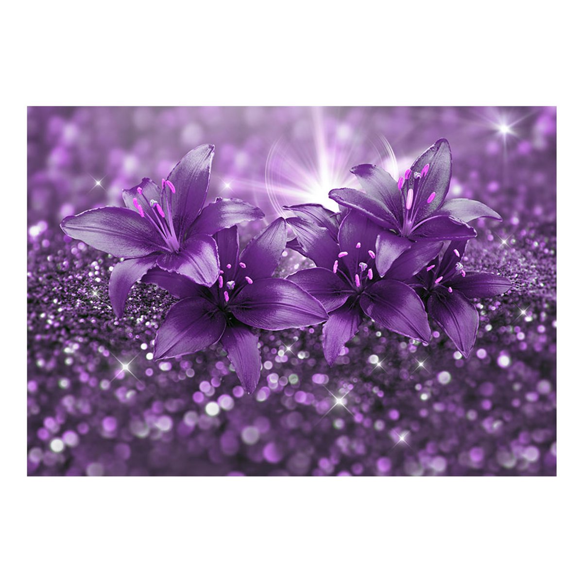 Papier peint intissé panoramique Fleurs Masterpiece of Purple violet, EDEN