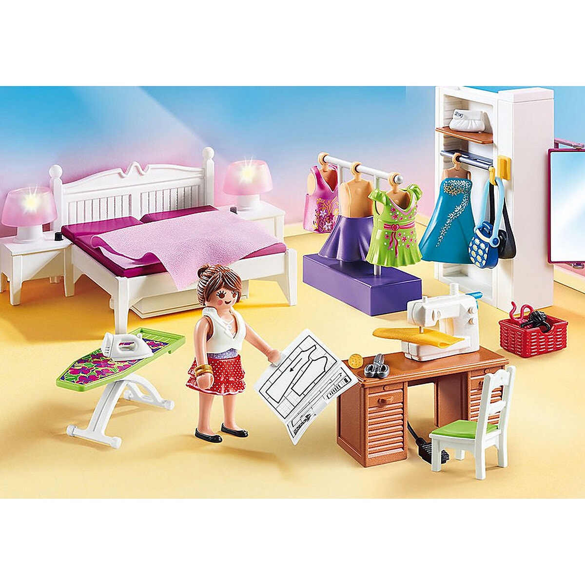 Chambre avec espace couture 70208 multicolore, PLAYMOBIL