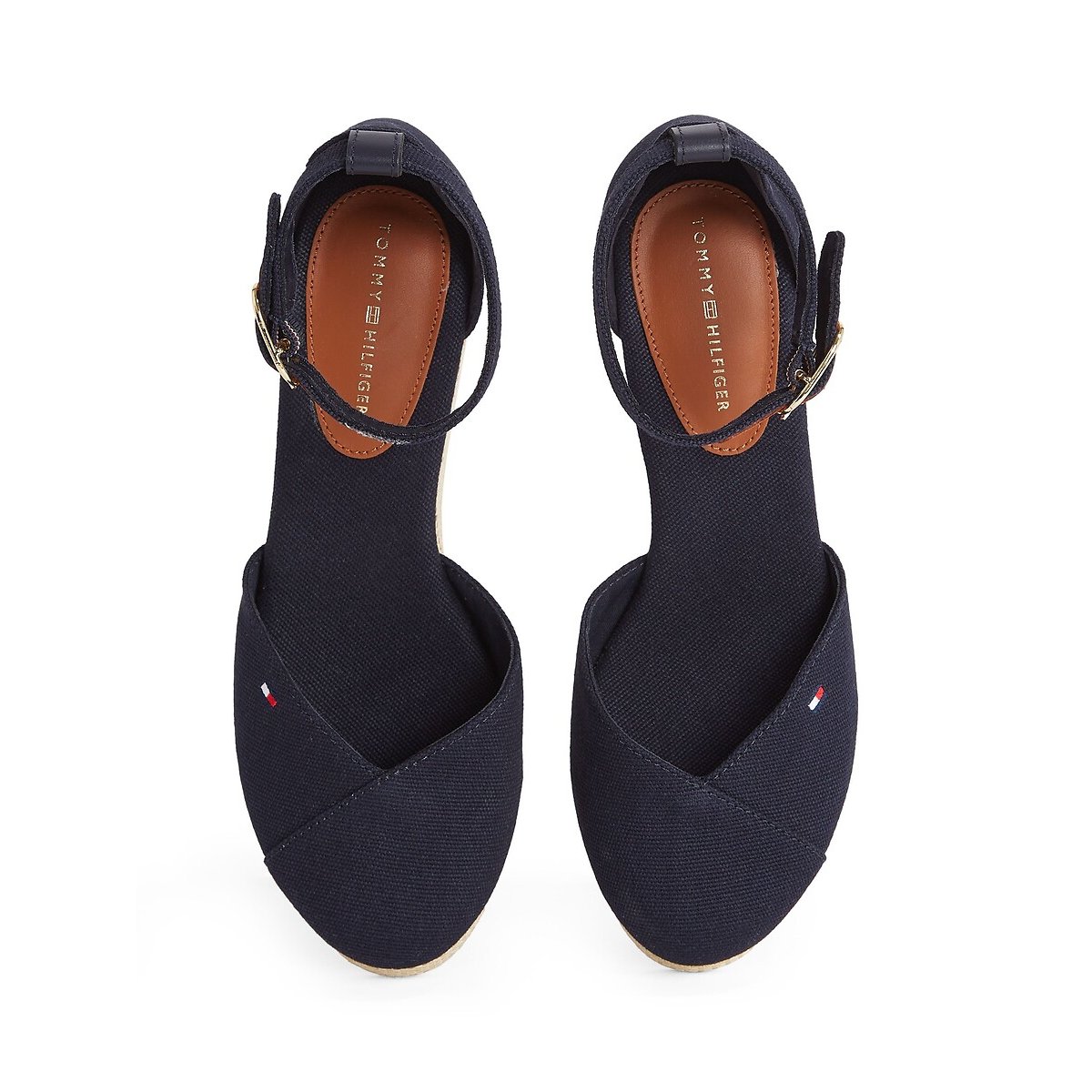 Flag Closed Wedge Sandals navy blue, TOMMY HILFIGER