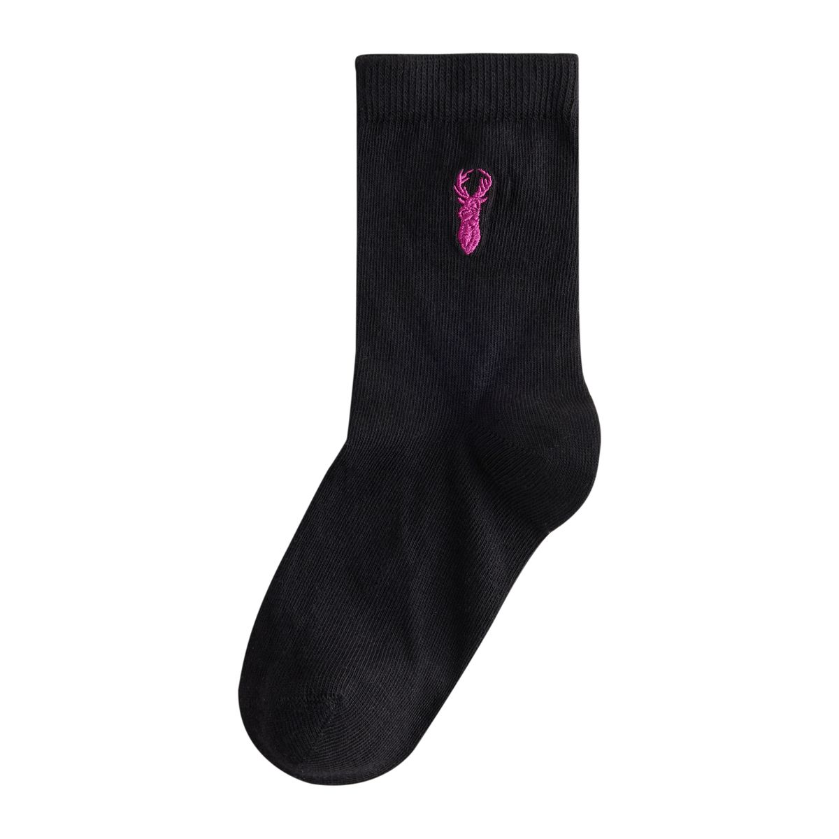 Chaussettes brodées en coton, 7 paires cerf noir, NEXT