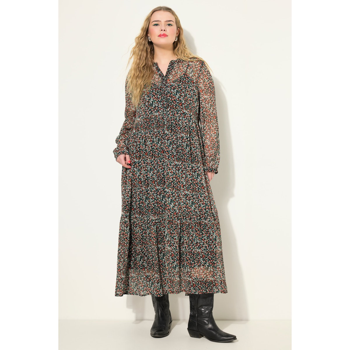 Robe maxi coupe trapèze noir, STUDIO UNTOLD