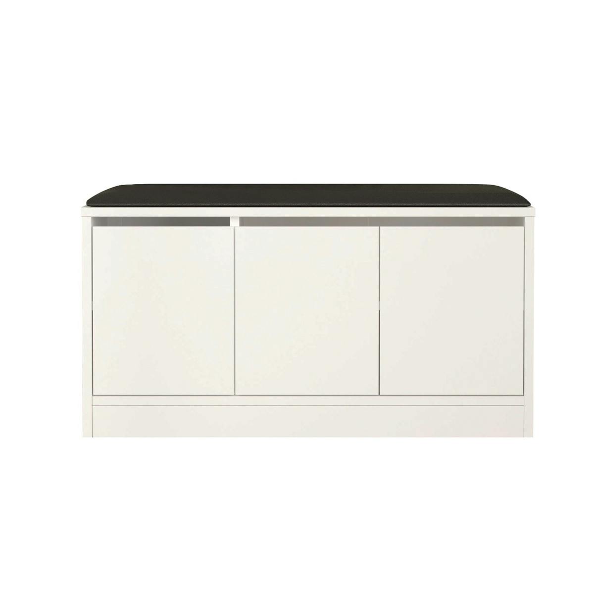 Banc à chaussures 3 portes MARFA blanc, PIER IMPORT