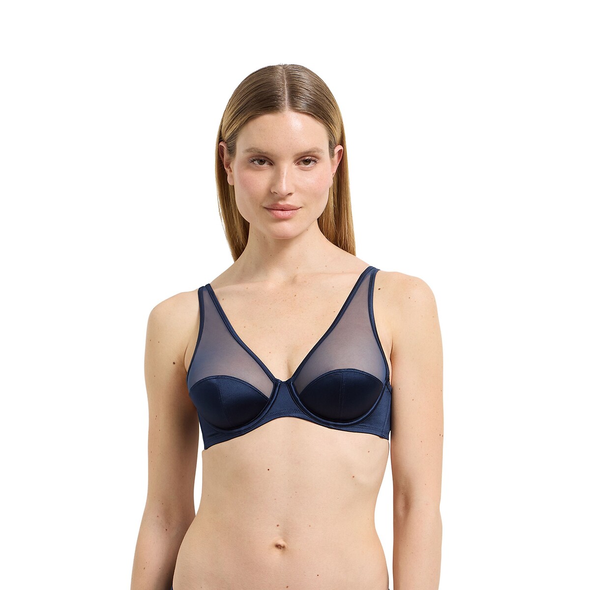 Sujetador Glossy de DIM x Inès de la Fressange azul oscuro, DIM