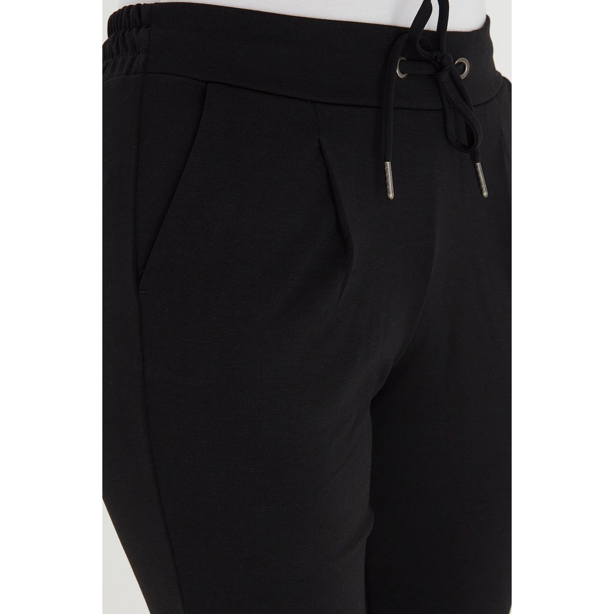 Pantalon coupe fuselée, taille élastiquée noir, B.YOUNG