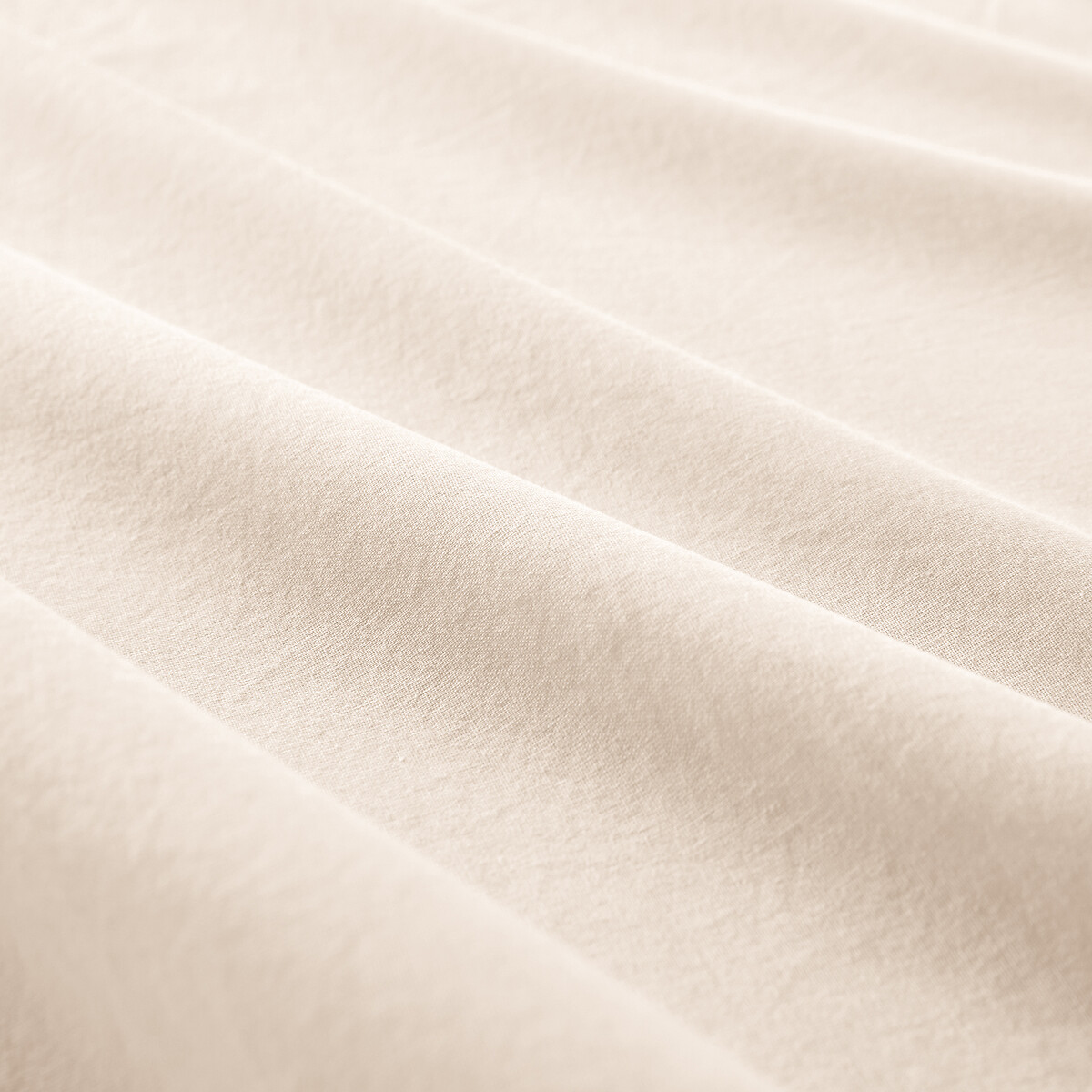 Drap plat uni en coton lavé, Scenario craie, LA REDOUTE INTERIEURS