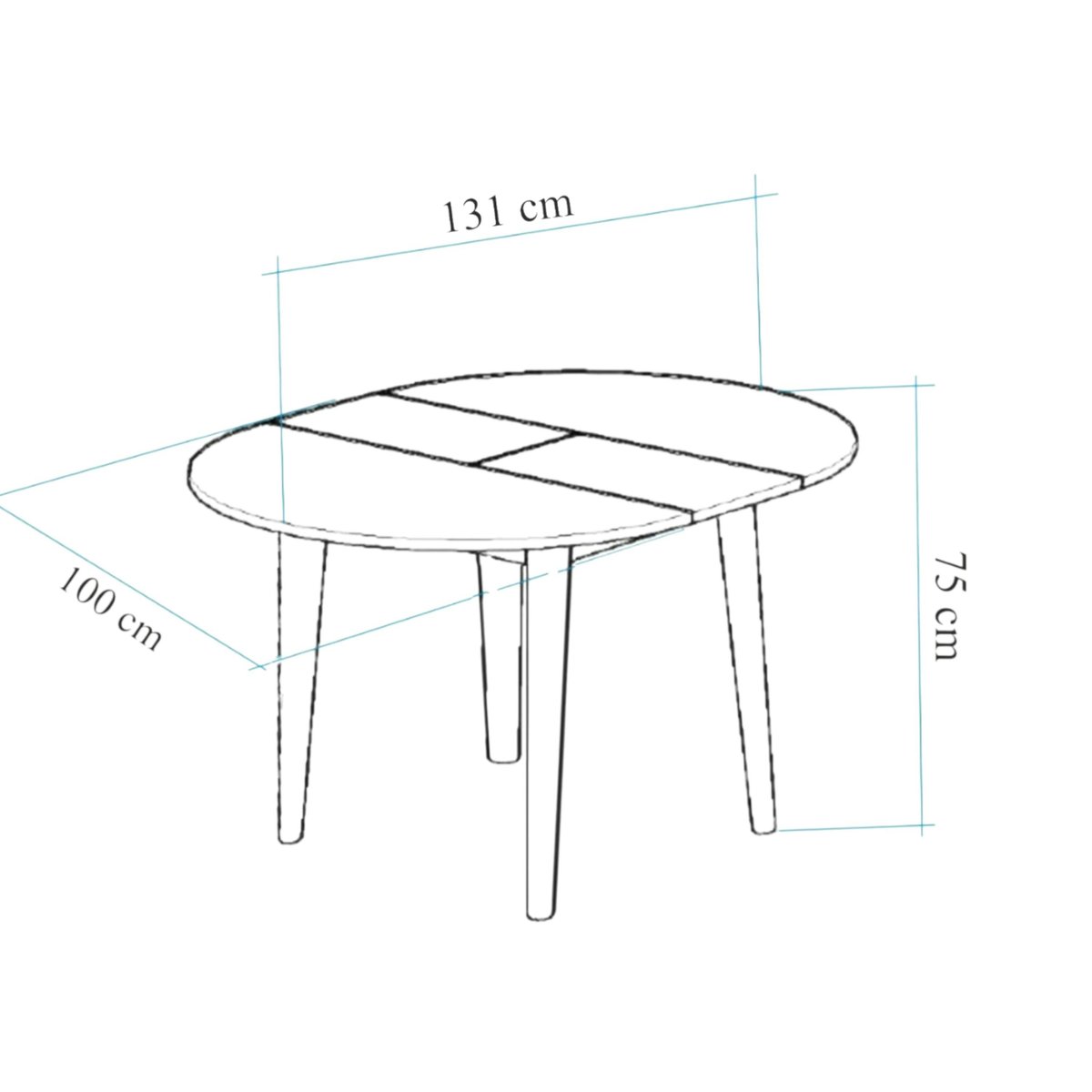 Table ronde extensible - 4 places ARDEN blanc, PIER IMPORT