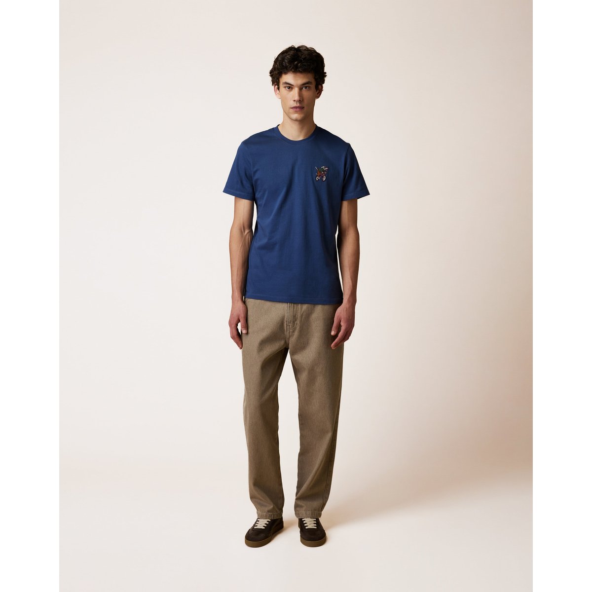 T-shirt en maille bleu foncé, FAGUO