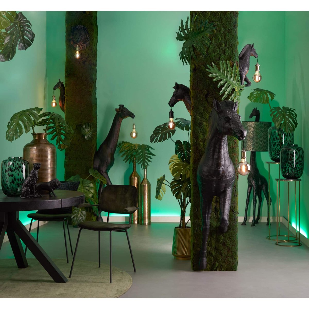 Lampe Murale Plastique GIRAFFE noir, LIGHT & LIVING