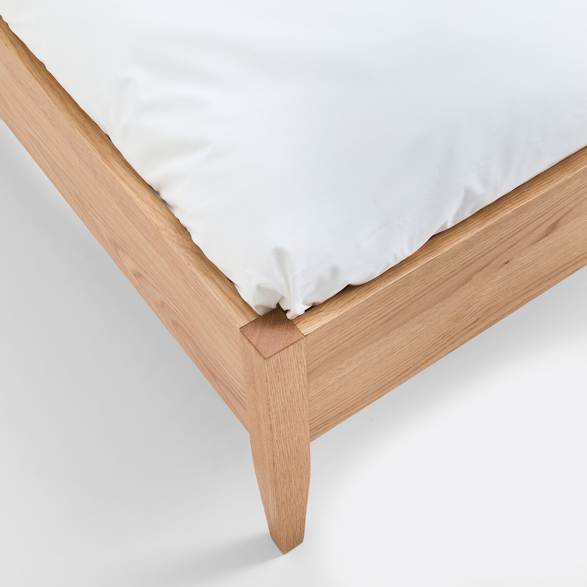 Cama individual de mimbre, roble y chapado, con somier, MADARA roble, LA REDOUTE INTERIEURS