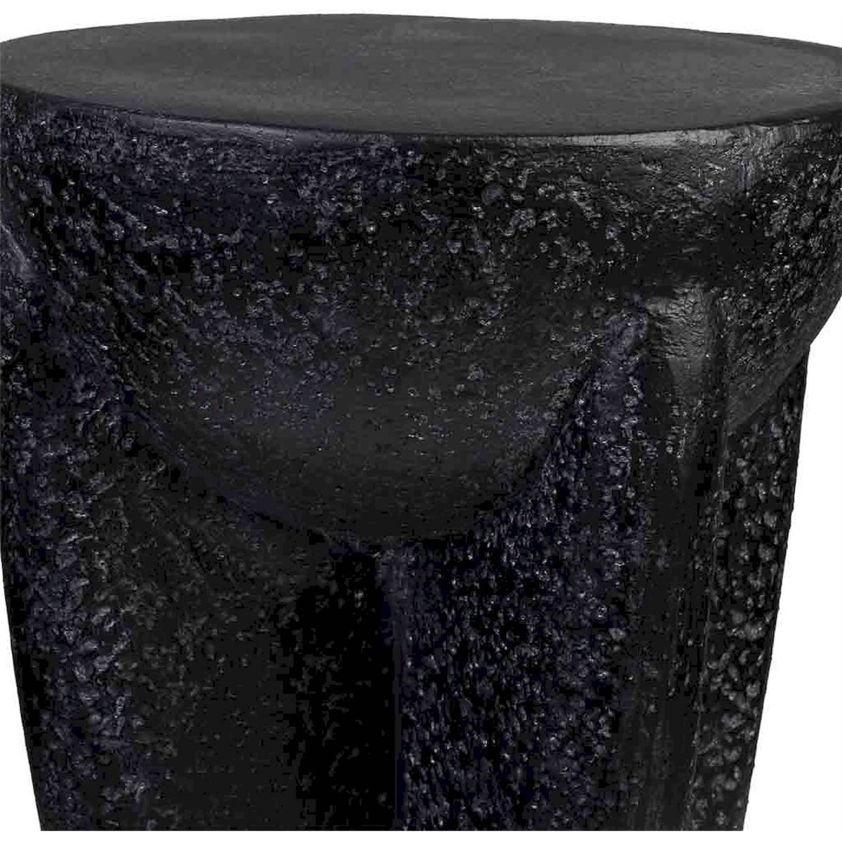 Table d'appoint en bois forme organique noir effet bois sculpté, RECOLLECTION
