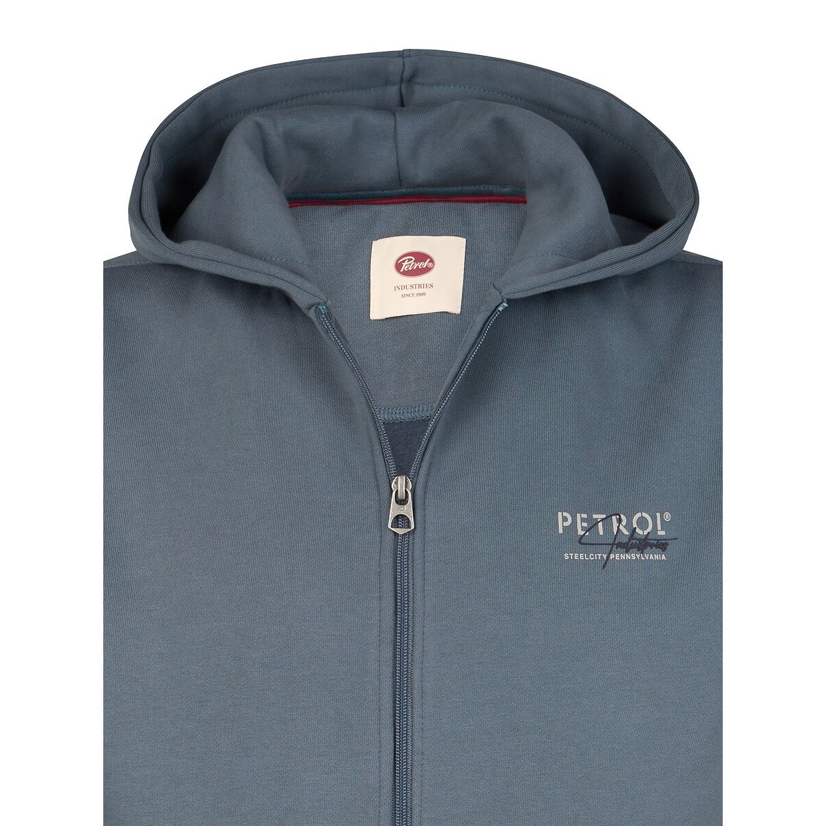 Sweat zippé à capuche bleu orage, PETROL INDUSTRIES