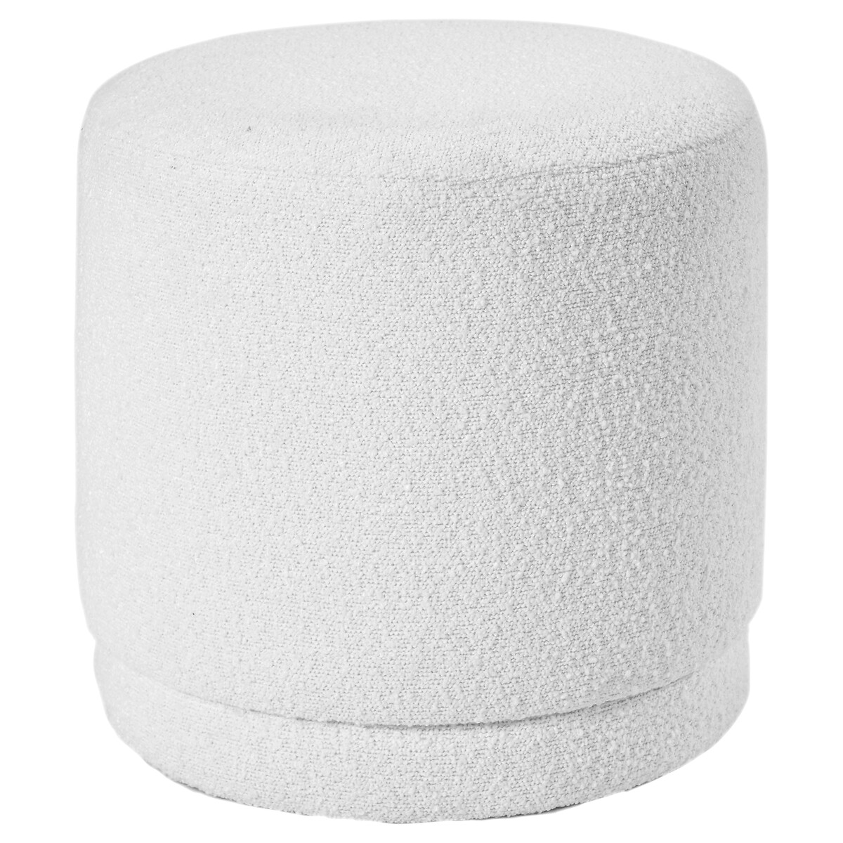 Round Bouclé Footstool white, SO'HOME