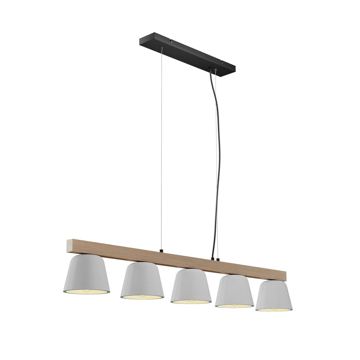 Suspension scandinave, Kalinda gris, chêne clair, LUCANDE