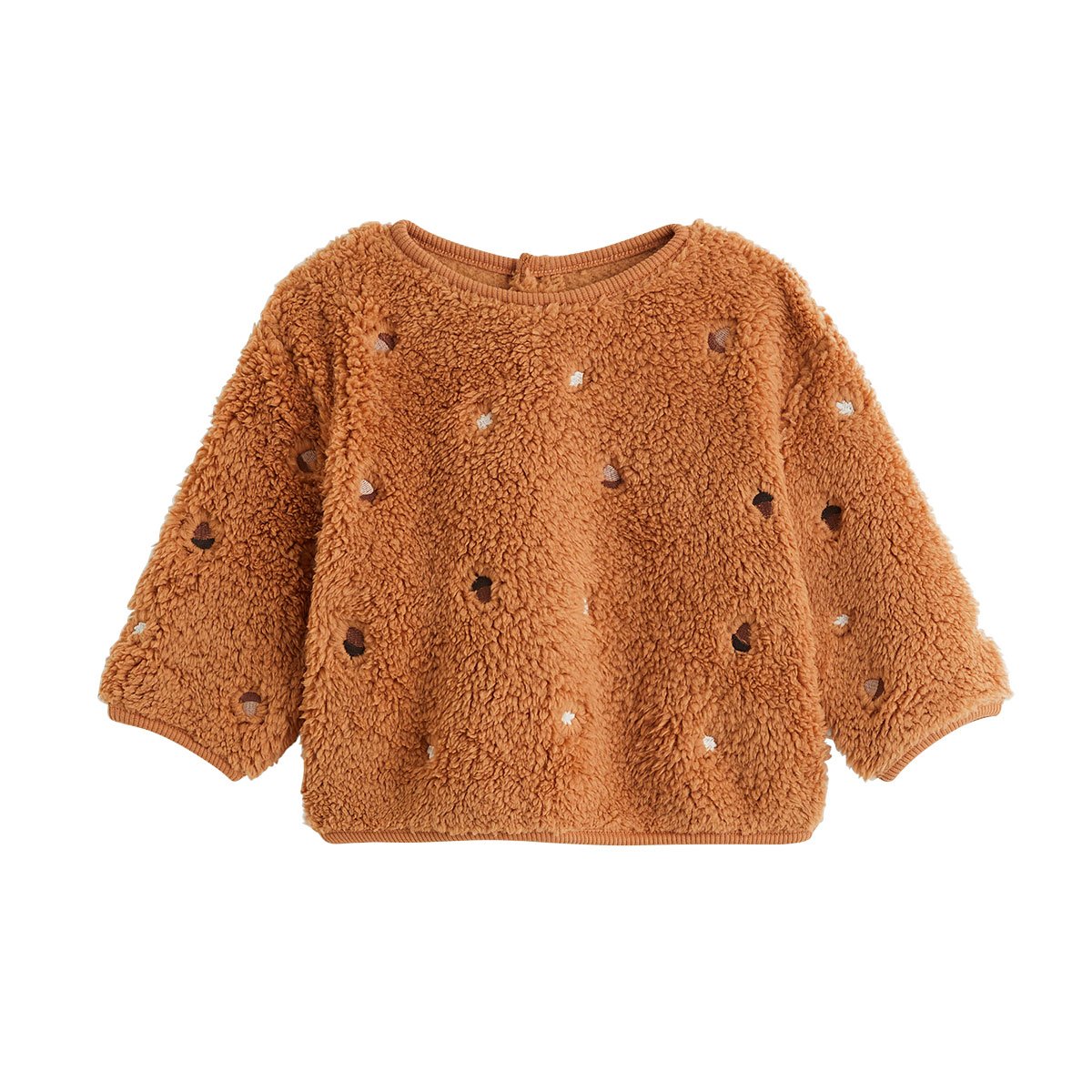 Sweat-shirt bébé en sherpa Caramel marron, PETIT BEGUIN