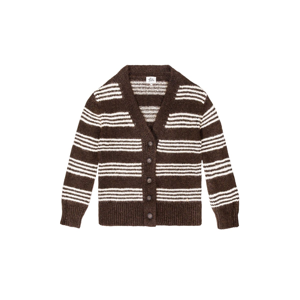 GILET imprimé rayures, marinière MEREL 16-marron/ecru, LA PETITE ETOILE