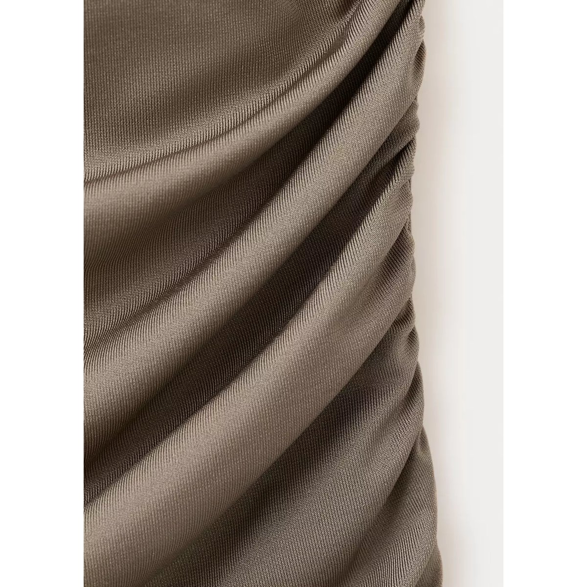 Maillot de bain asymétrique drapé kaki, MANGO
