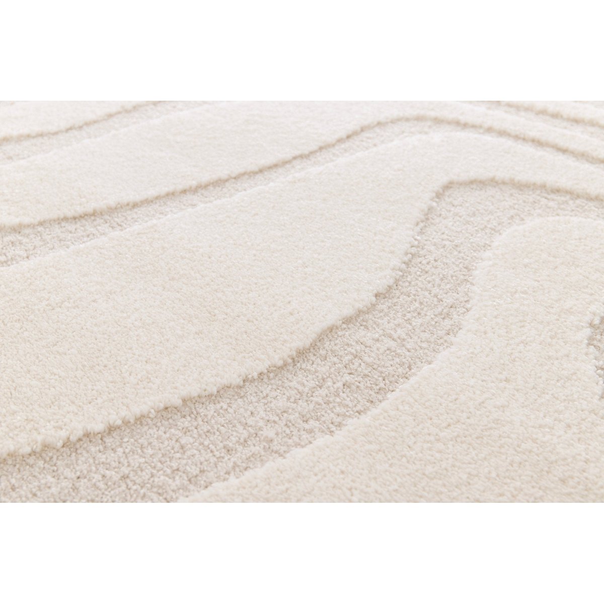 Tapis rond design avec effet relief NAYA beige sable, AFK LIVING