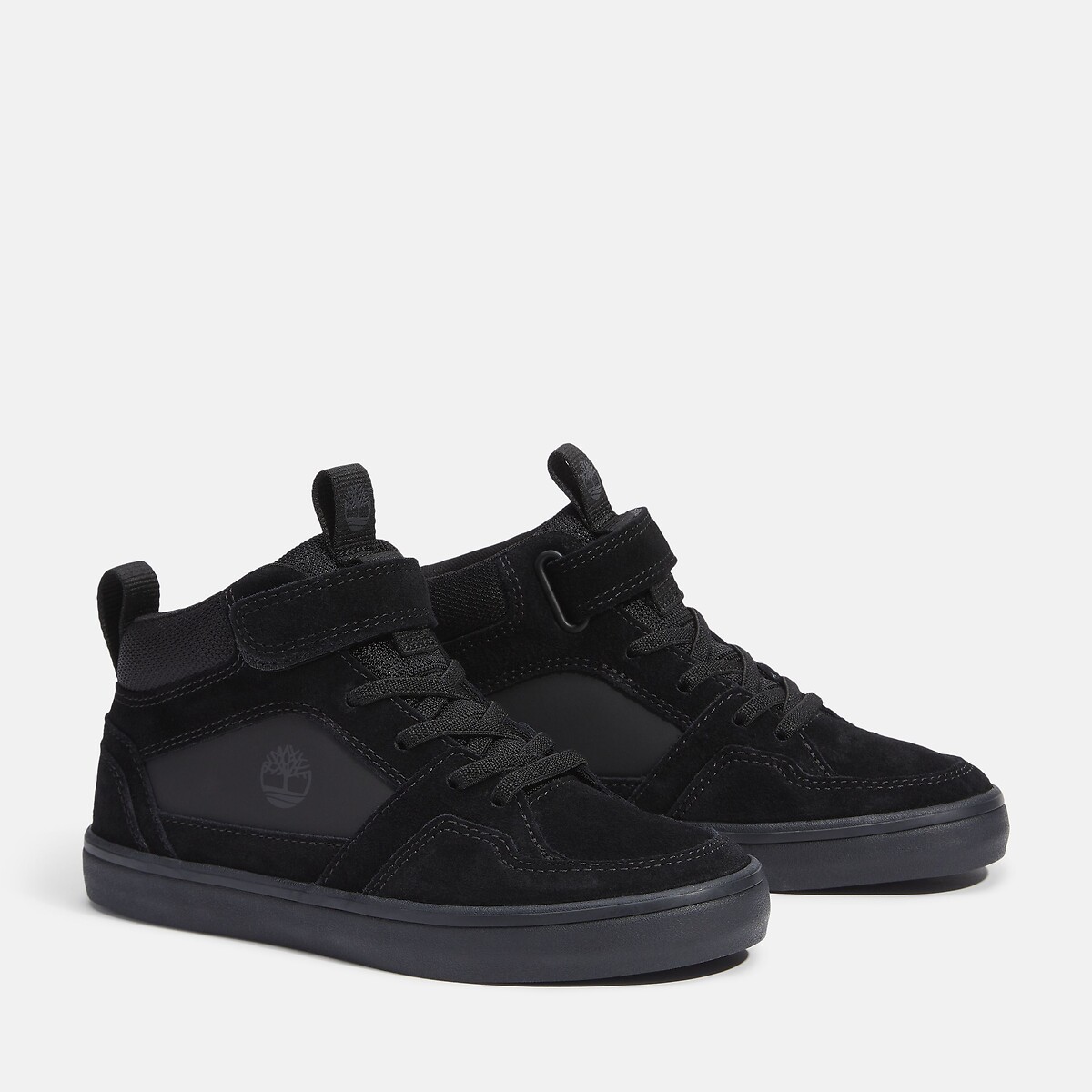 Baskets en cuir, à lacets élastiqués, STONE JUMP MID HOOK & LOOP noir, TIMBERLAND